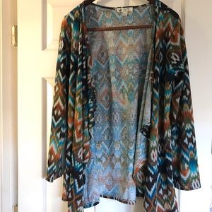 Unity World Wear Cardigan Long Sleeve Tribal Print